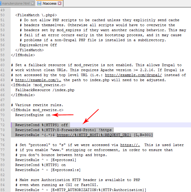 Drupal – Protocollo di sicurezza https